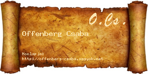 Offenberg Csaba névjegykártya